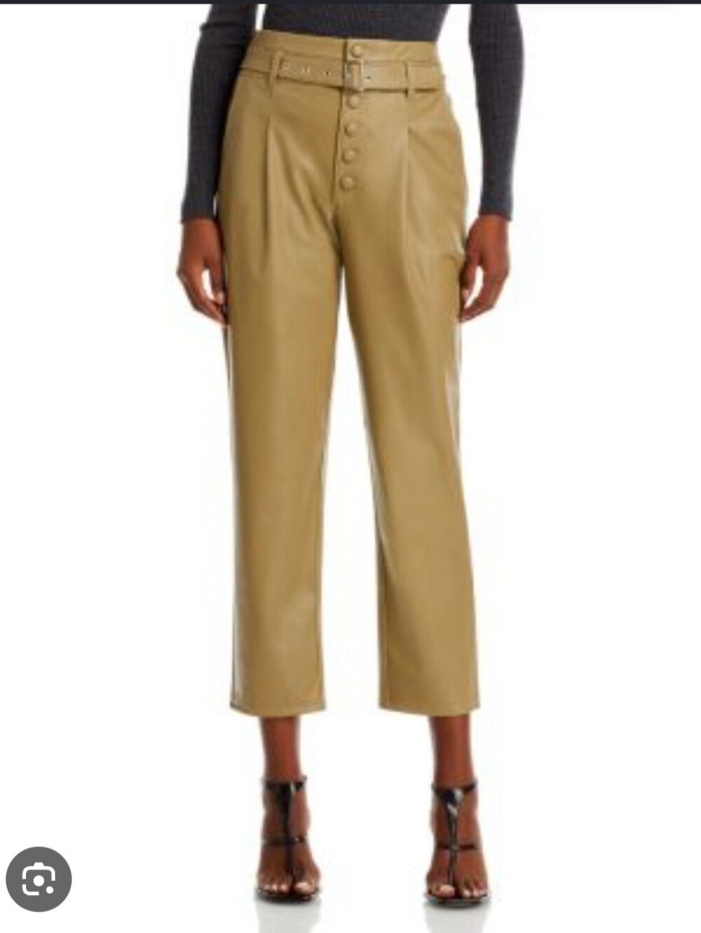 PAIGE Maria Pleather Pant Trouser Dark Brushed Olive NWT $259